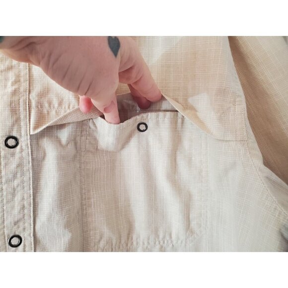 Vintage Scandia Woods Shirt Mens Size XL Button Up Short Sleeve Ivory Color - Picture 8 of 13